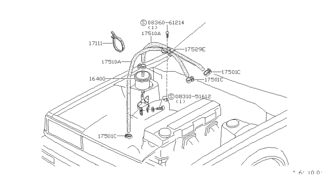 1980 Nissan 200SX Fuel Strainer & Fuel Hose Diagram 3