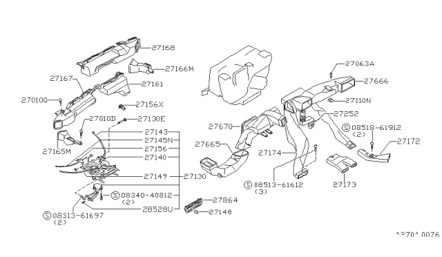 1982 Nissan 200SX Control Heater Diagram for 27505-N9600