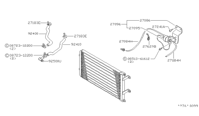 1980 Nissan 200SX Condenser,Liquid Tank & Piping Diagram 2