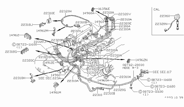 1980 Nissan 200SX Hose Diagram for 16440-N8500