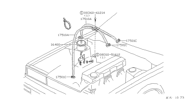 1983 Nissan 200SX Fuel Strainer & Fuel Hose Diagram 4