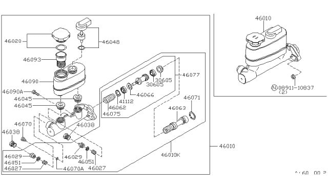 1981 Nissan 200SX Brake Master Cylinder Diagram 2