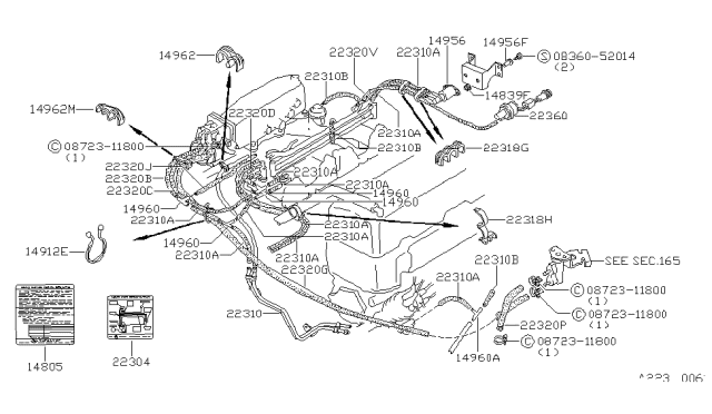 1981 Nissan 200SX Engine Control Vacuum Piping Diagram 5