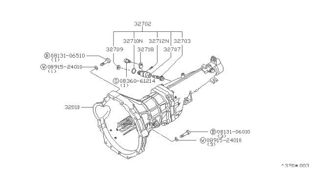 1979 Nissan 200SX Manual Transmission Diagram for 32010-N8501