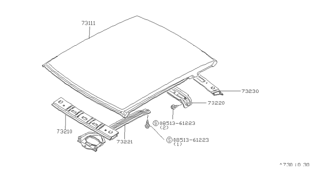 1983 Nissan 200SX Roof Panel & Fitting Diagram 1