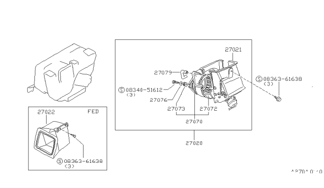 1981 Nissan 200SX Heater & Blower Unit Diagram 1