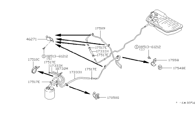 1980 Nissan 200SX Emission Control Piping Diagram