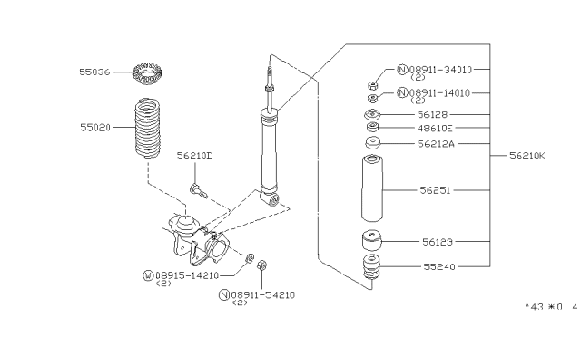 1980 Nissan 200SX Shock Absorber Diagram for 56210-N8225