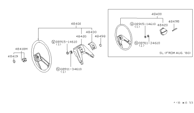 1980 Nissan 200SX Steering Wheel Diagram