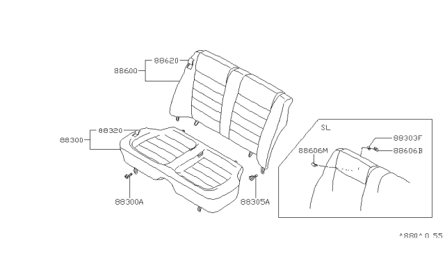 1981 Nissan 200SX Rear Seat Diagram 1