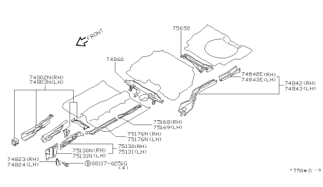 1997 Nissan 200SX Member & Fitting Diagram