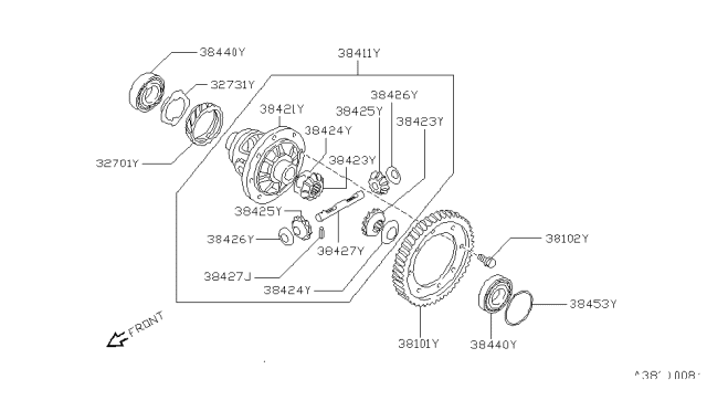 1997 Nissan 200SX Front Final Drive Diagram 5