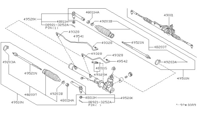 1997 Nissan Sentra Socket-Kit Side Rod Outer Diagram for 48520-4B000