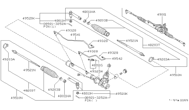 1995 Nissan Sentra Power Steering Gear Diagram