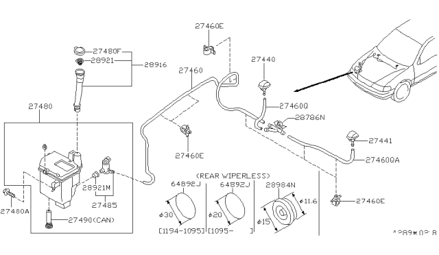 1999 Nissan 200SX Windshield Washer Diagram