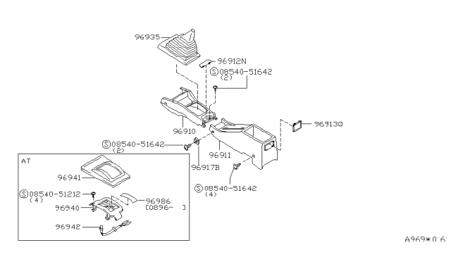 1998 Nissan 200SX Bulb Assy-Automatic Transmission Control Diagram for 96942-0M005