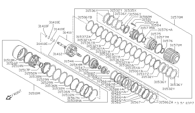 1997 Nissan Sentra Clutch & Band Servo Diagram 2