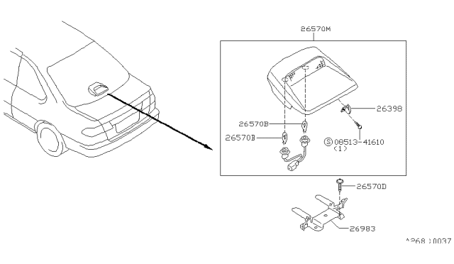 1997 Nissan 200SX High Mounting Stop Lamp Diagram 2