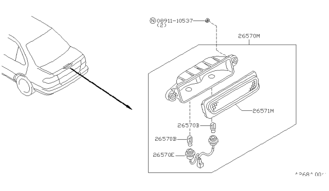 1996 Nissan Sentra High Mounting Stop Lamp Diagram 1