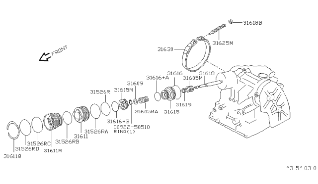 1999 Nissan 200SX Clutch & Band Servo Diagram 4