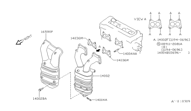 1996 Nissan Sentra Manifold Diagram 1