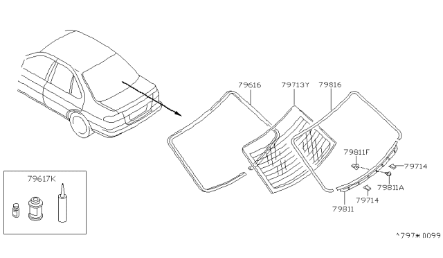 1997 Nissan Sentra Rear Window Diagram