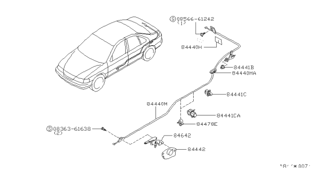 1998 Nissan 200SX Trunk Opener Diagram