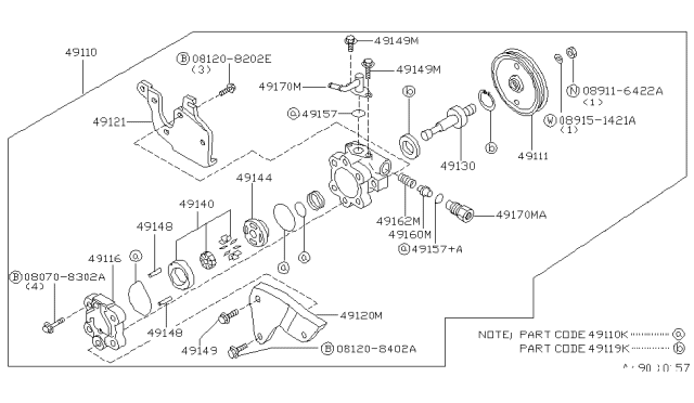 1996 Nissan Sentra Power Steering Pump Diagram 2