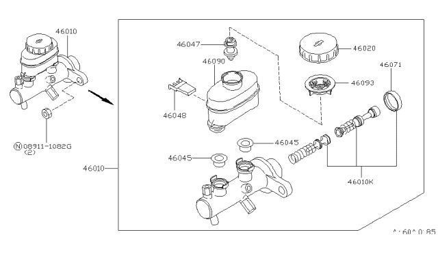 1995 Nissan Sentra Brake Master Cylinder Diagram 2