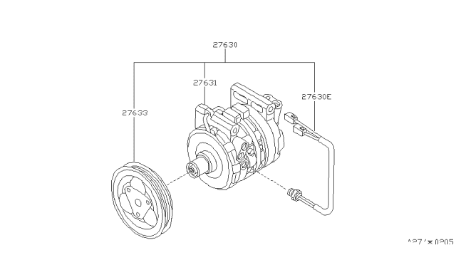 1995 Nissan Sentra Fuse Assy-Temperature Diagram for 92657-1M200