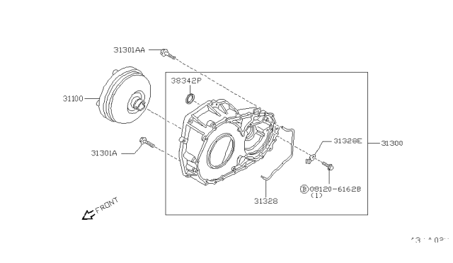 1997 Nissan Sentra Torque Converter,Housing & Case Diagram 2