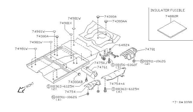 1995 Nissan 200SX Floor Fitting Diagram 2