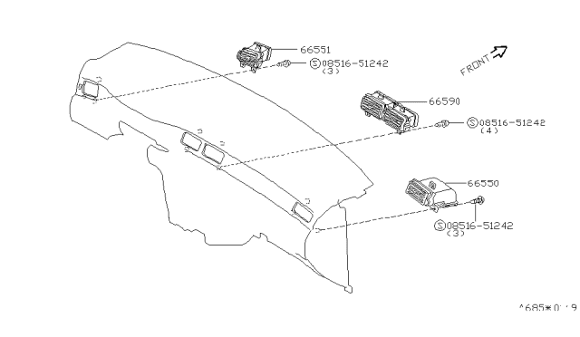 1995 Nissan 200SX Ventilator Diagram