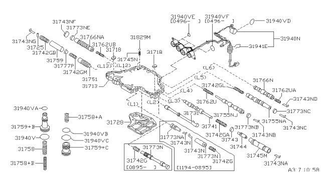 1996 Nissan Sentra Control Valve (ATM) Diagram 4