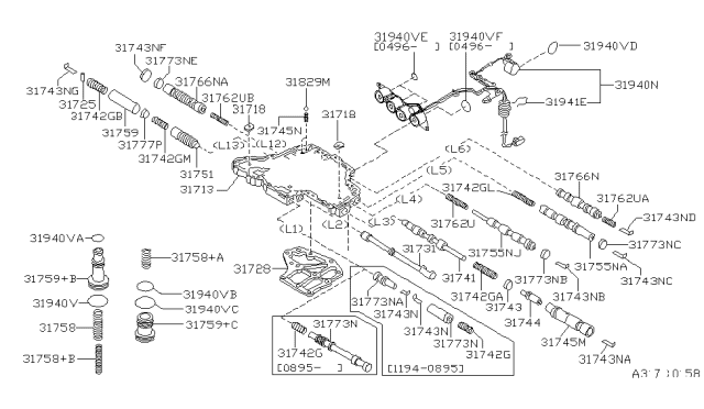 1999 Nissan 200SX Control Valve (ATM) Diagram 4