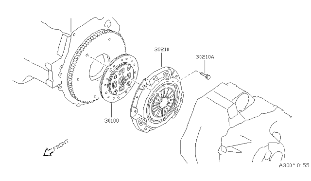 1997 Nissan 200SX Clutch Cover,Disc & Release Parts Diagram 1