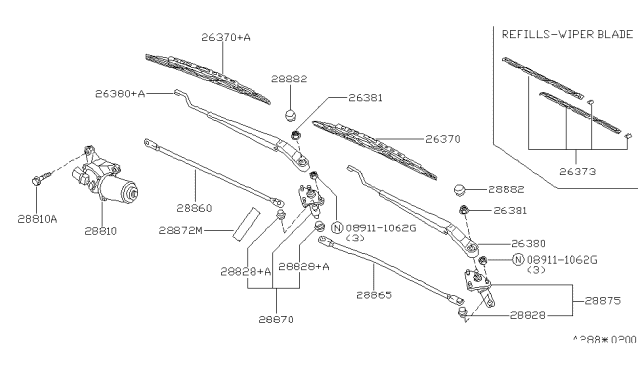 1996 Nissan 200SX Windshield Wiper Diagram