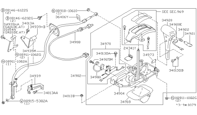 1998 Nissan 200SX Auto Transmission Control Device Diagram