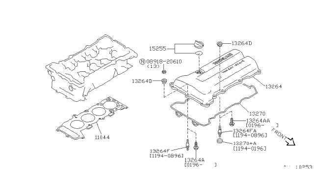 1997 Nissan Sentra Cover-Valve Rocker Diagram for 13264-4E300