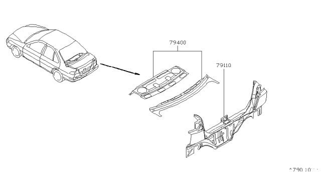 1998 Nissan 200SX Rear,Back Panel & Fitting Diagram 2