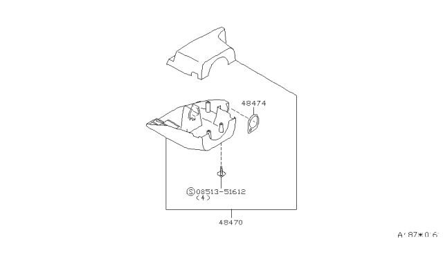 1999 Nissan 200SX Cover Set-Steering Column Diagram for 48470-1M201