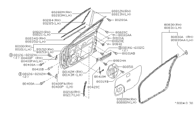 1997 Nissan Sentra Moulding-Front Door Sash,Front LH Diagram for 80283-4B700