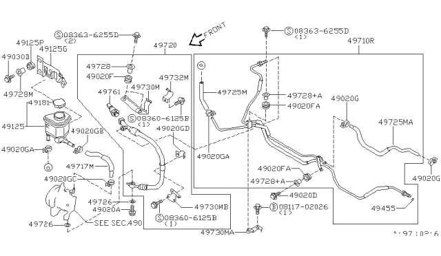 1999 Nissan 200SX Power Steering Piping Diagram 2
