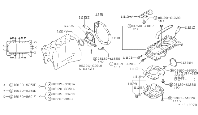 1999 Nissan 200SX Bolt-Hex Diagram for 08120-8601E