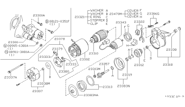 1997 Nissan 200SX Plate-Connecting Diagram for 23347-84A17