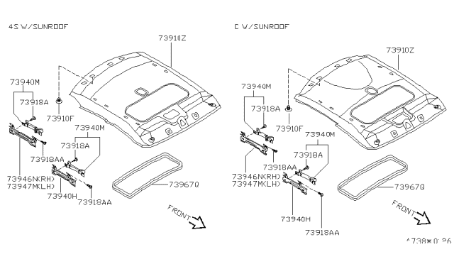 1997 Nissan 200SX Roof Trimming Diagram 2