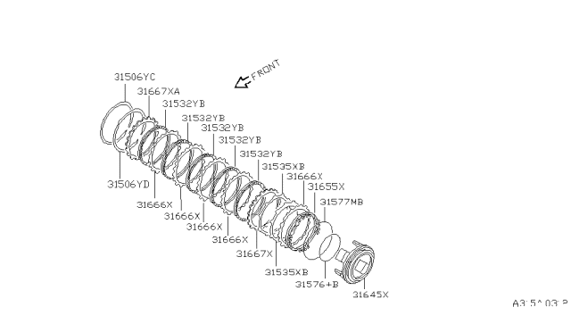 1997 Nissan Sentra Clutch & Band Servo Diagram 3