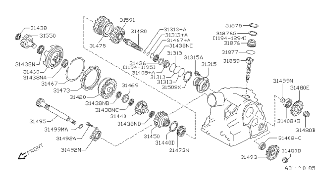 1997 Nissan 200SX Governor,Power Train & Planetary Gear Diagram 1