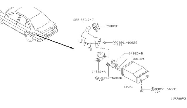 1999 Nissan Sentra Engine Control Vacuum Piping Diagram 4