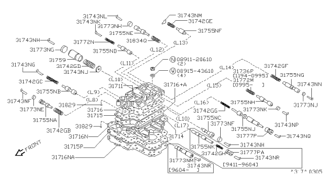 1998 Nissan 200SX Control Valve (ATM) Diagram 5